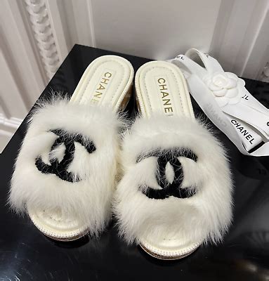 Chanel Fur Slide 